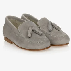Grey Suede Loafer Shoes