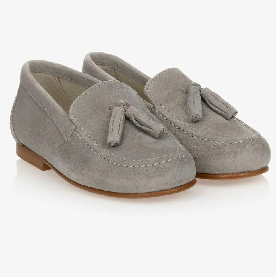 Grey Suede Loafer Shoes