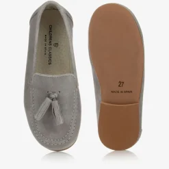 Grey Suede Loafer Shoes