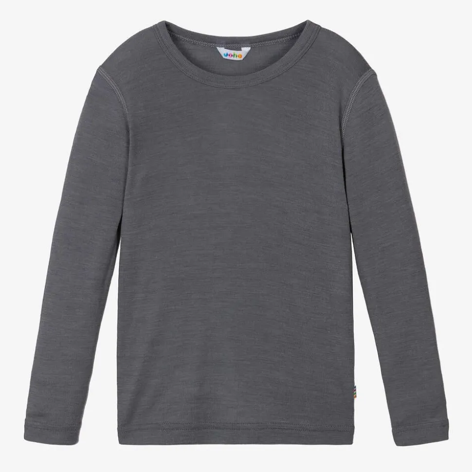 Grey Thermal Merino Wool & Silk Top