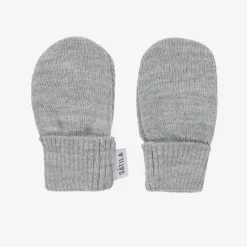 Grey Trixie Knitted Baby Mittens