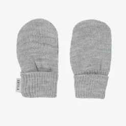 Grey Trixie Knitted Baby Mittens