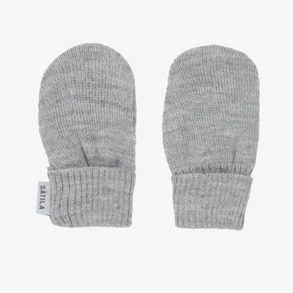 Grey Trixie Knitted Baby Mittens