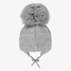 Grey Tuva Giant Pom-Pom Hat