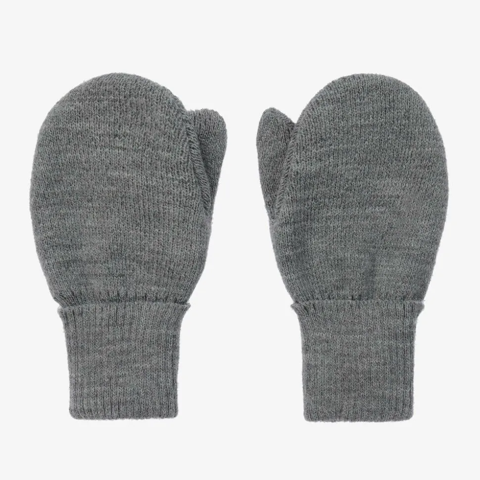Grey Twiddle Knitted Baby Mittens