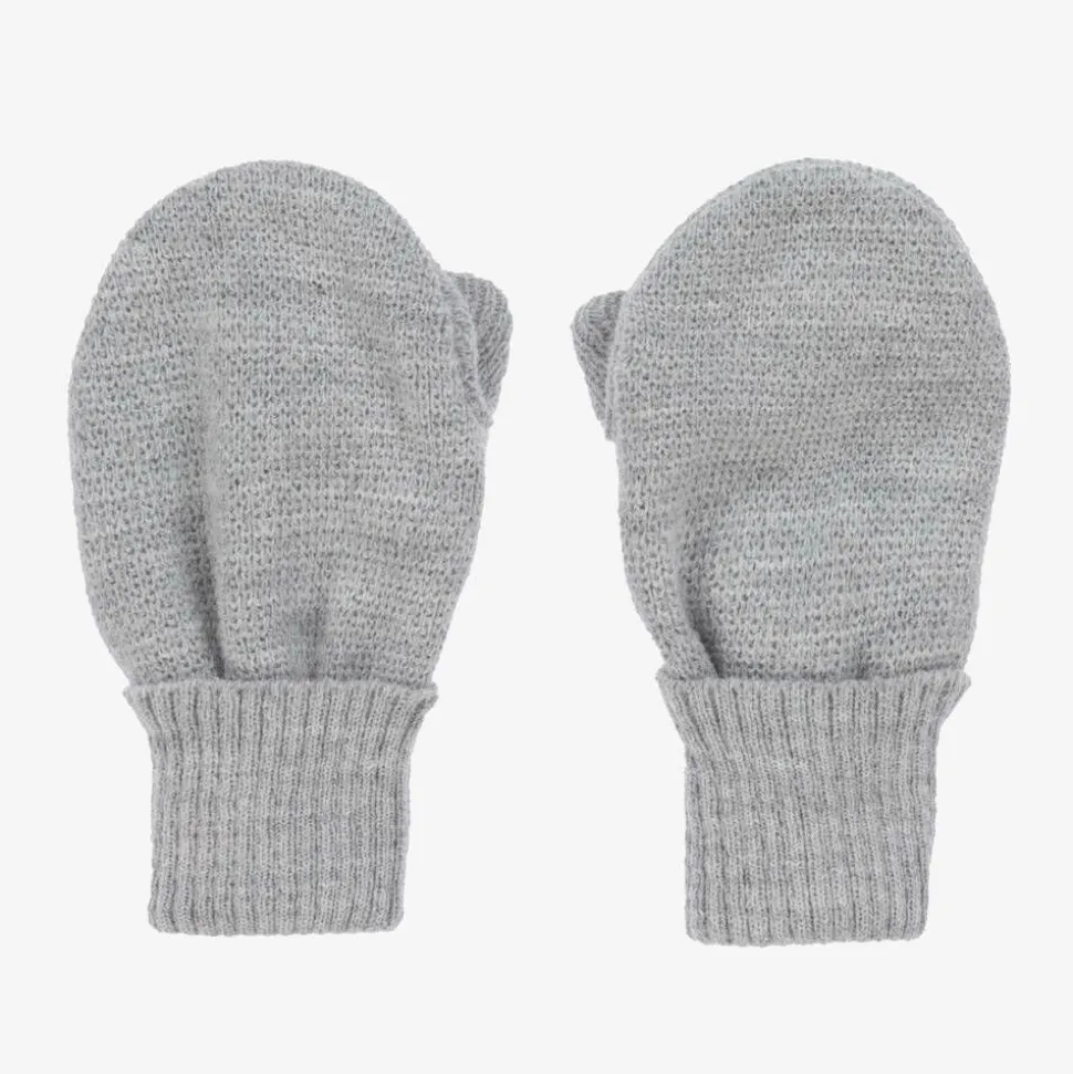 Grey Twiddle Knitted Baby Mittens