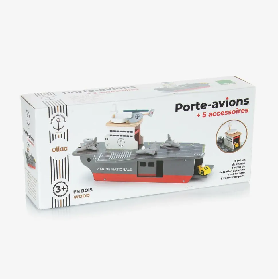 Grey Wooden Aircraft Carrier Toy (54cm)