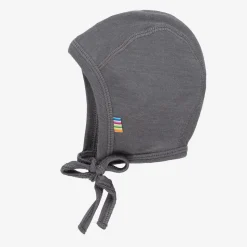 Grey Wool & Silk Baby Bonnet