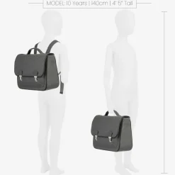 Grey Wool Satchel Backpack (34cm)