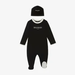 Ivory & Black Cotton Babysuit Gift Set
