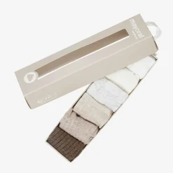 Ivory & Brown Cotton Baby Socks (6 Pack)