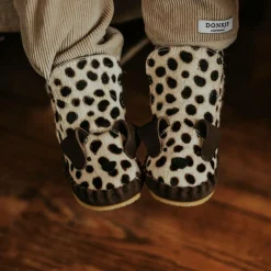 Ivory & Brown Leather Dalmation Pre-Walkers