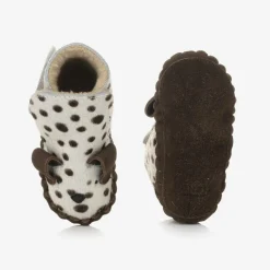 Ivory & Brown Leather Dalmation Pre-Walkers
