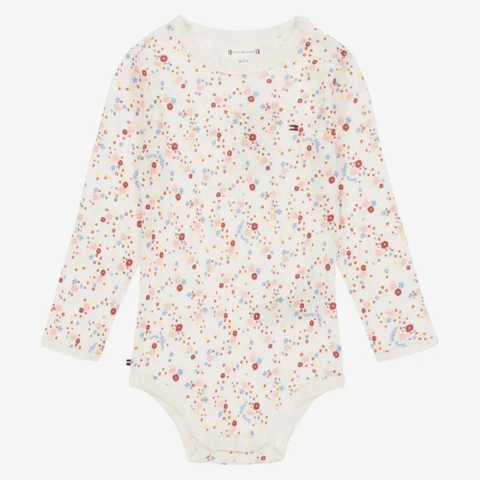 Ivory & Pink Cotton Baby Bodysuits (3 Pack)