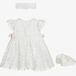 Ivory & Pink Dress Set