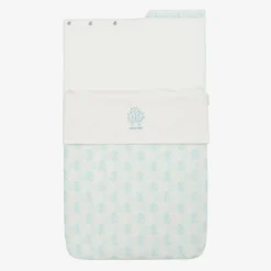 Ivory & Blue Cotton Monogram Baby Nest (73cm)