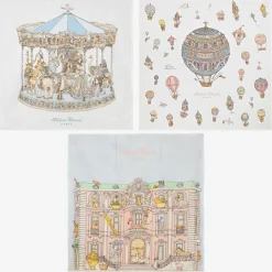 Ivory & Blue Organic Cotton Swaddles (3 Pack)