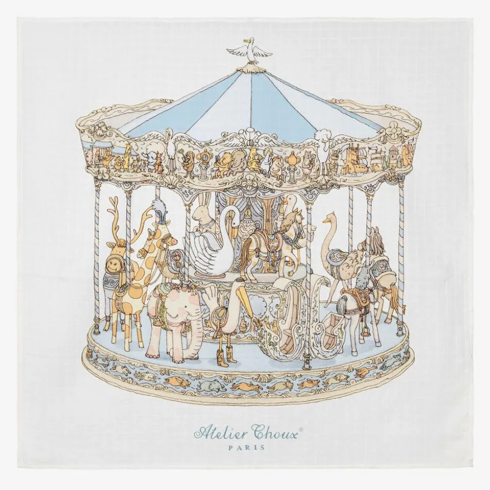 Ivory & Blue Organic Cotton Swaddles (3 Pack)