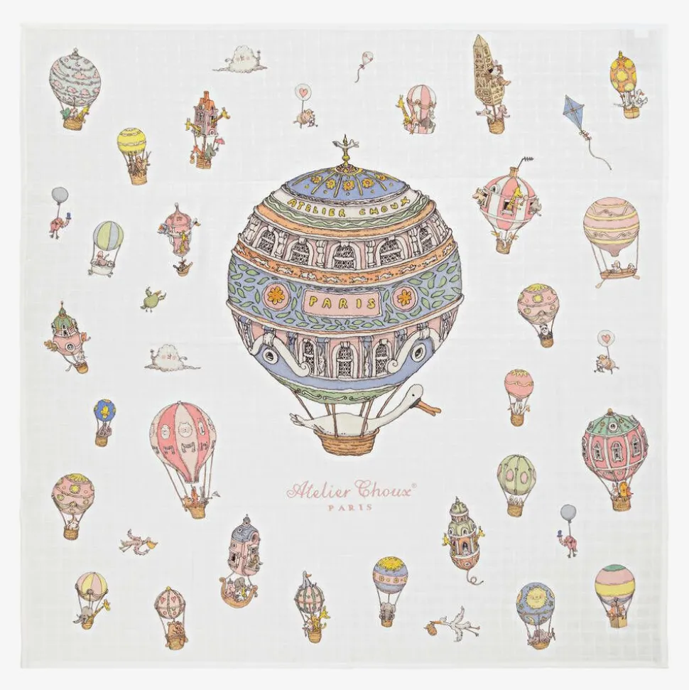 Ivory & Blue Organic Cotton Swaddles (3 Pack)