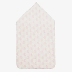Ivory & Pink Cotton Monogram Baby Nest (73cm)