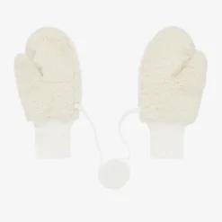 Ivory Bouclé Fleece Mittens