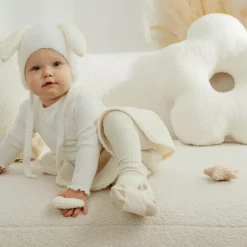 Ivory Bouclé Flower Pillow (45cm)