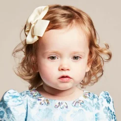 Ivory Bow Hair Clip (10cm)