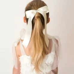 Ivory Bow Hair Clip (13cm)