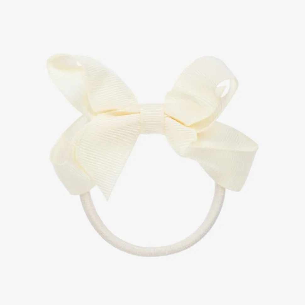 Ivory Bow Hair Elastic (7cm)