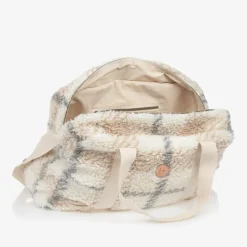 Ivory Check Sherpa Fleece Changing Bag (51cm)