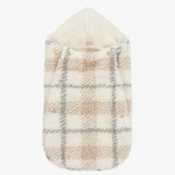 Ivory Check Sherpa Fleece Baby Nest (74cm)