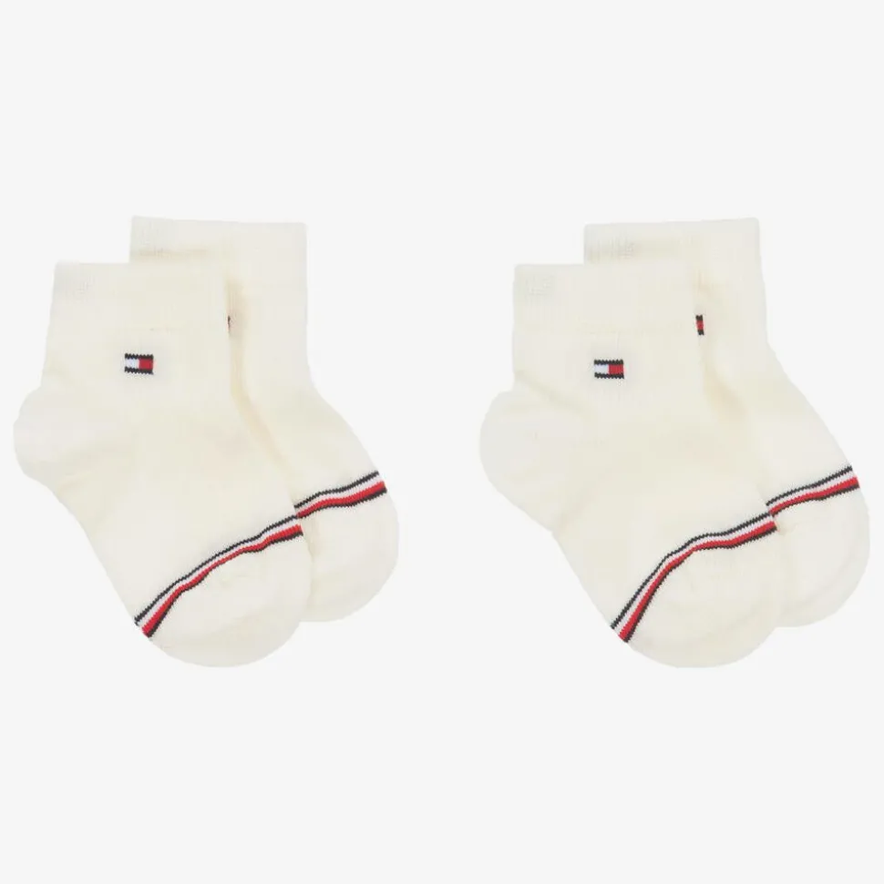 Ivory Cotton Ankle Socks (2 Pack)