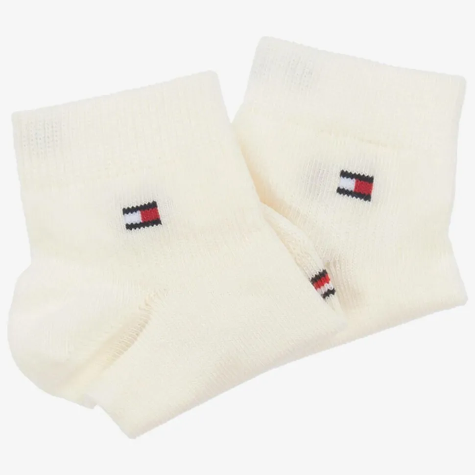 Ivory Cotton Ankle Socks (2 Pack)