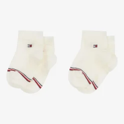 Ivory Cotton Ankle Socks (2 Pack)