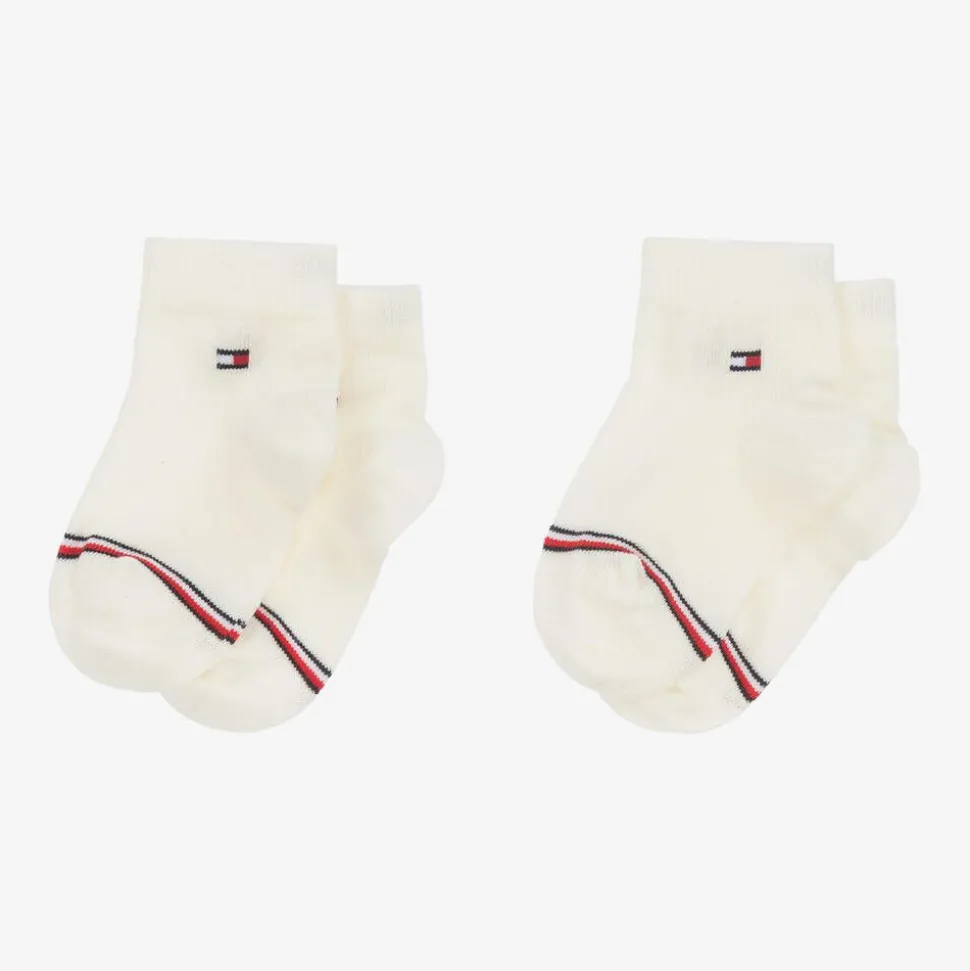 Ivory Cotton Ankle Socks (2 Pack)