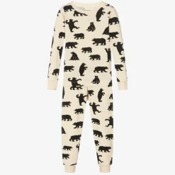 Ivory Cotton Bear Long Pyjamas