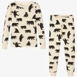 Ivory Cotton Bear Long Pyjamas