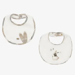 Ivory Cotton Bunny Bibs (2 Pack)