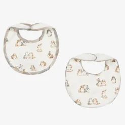 Ivory Cotton Bunny Bibs (2 Pack)