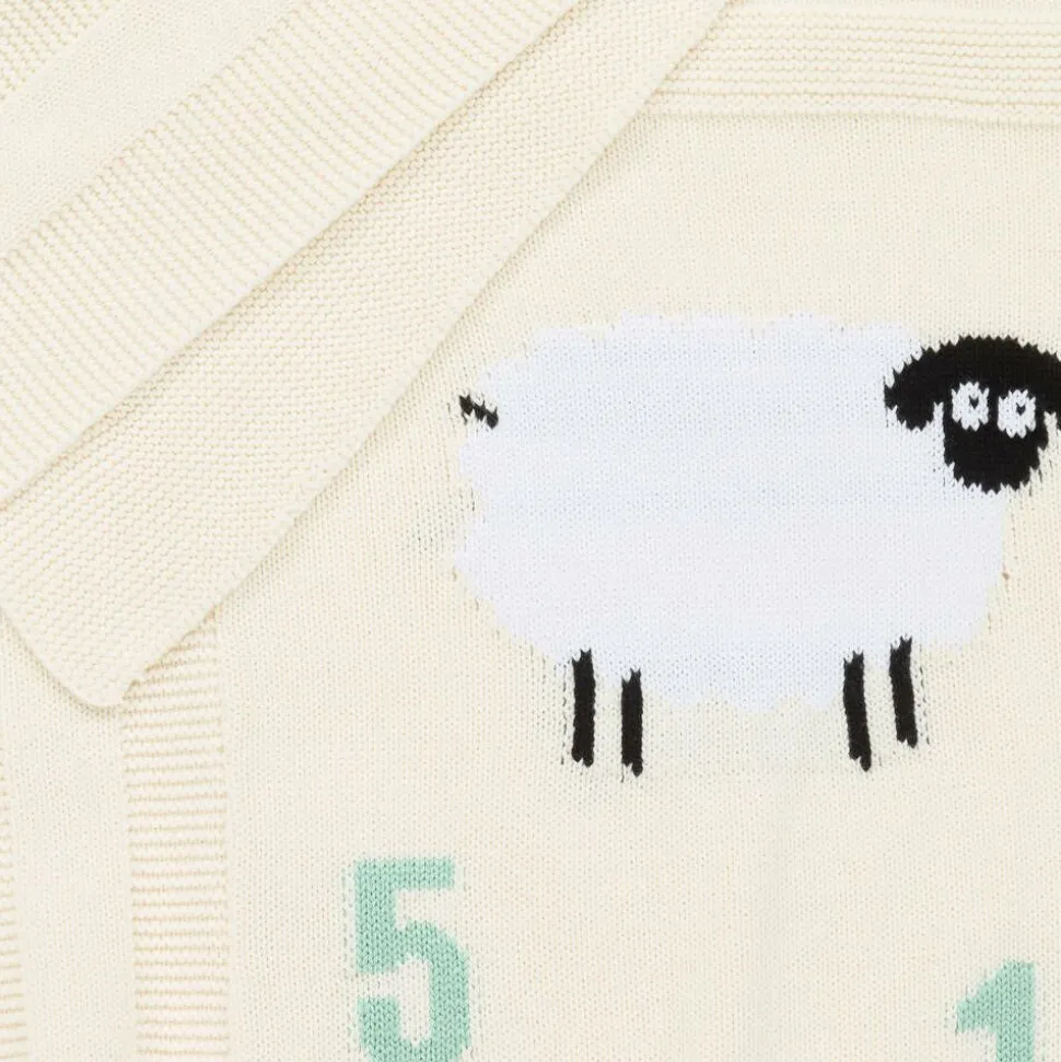 Ivory Cotton Counting Sheep Blanket (73cm)