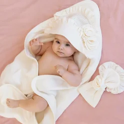 Ivory Cotton Hooded Towel & Mitt Set (76cm)
