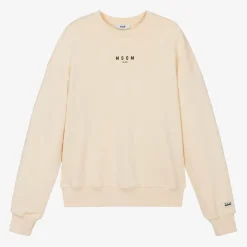 Ivory Cotton Jersey Micro Logo Sweatshirt