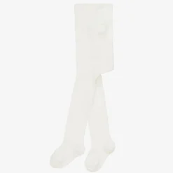 Ivory Cotton Knit Baby Tights