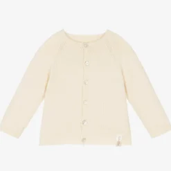 Ivory Cotton Knit Cardigan