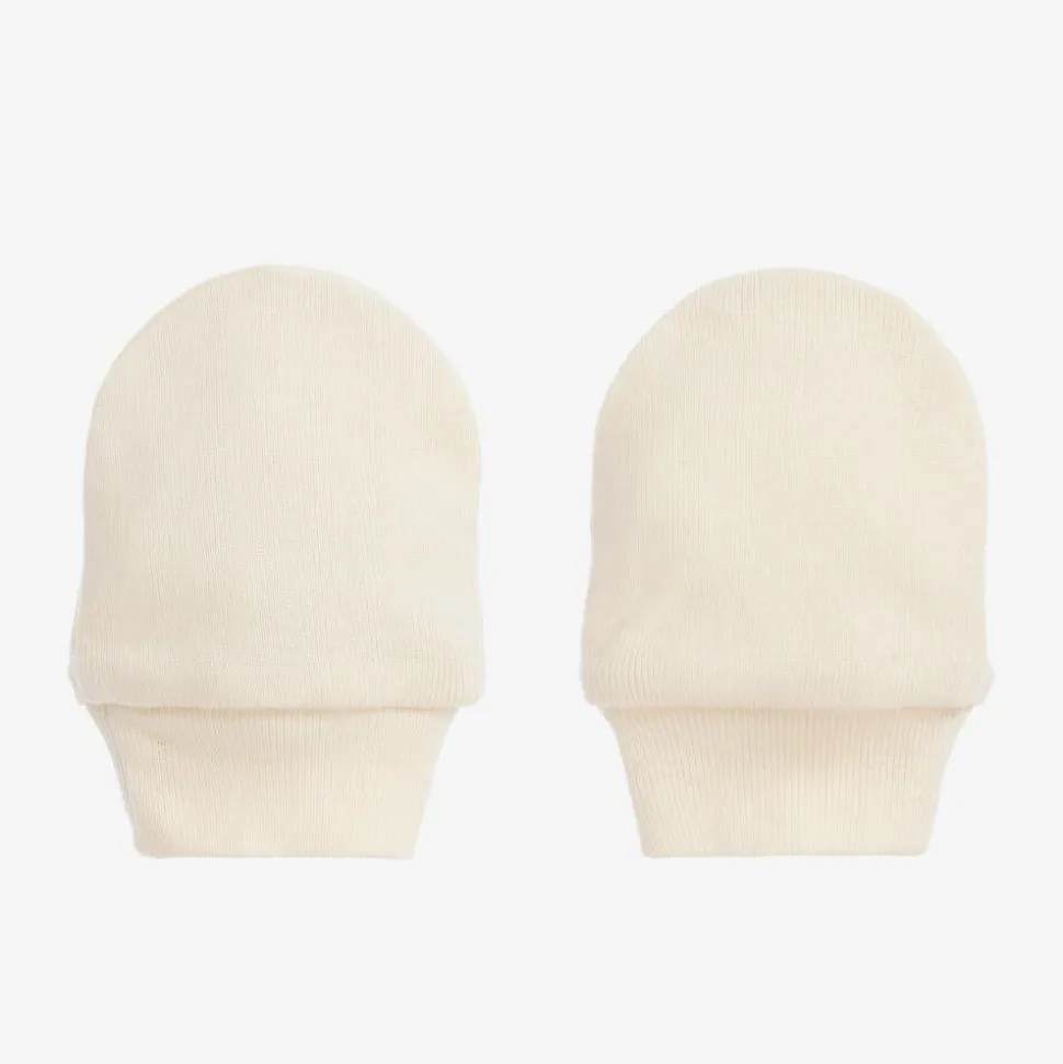 Ivory Cotton Scratch Mittens
