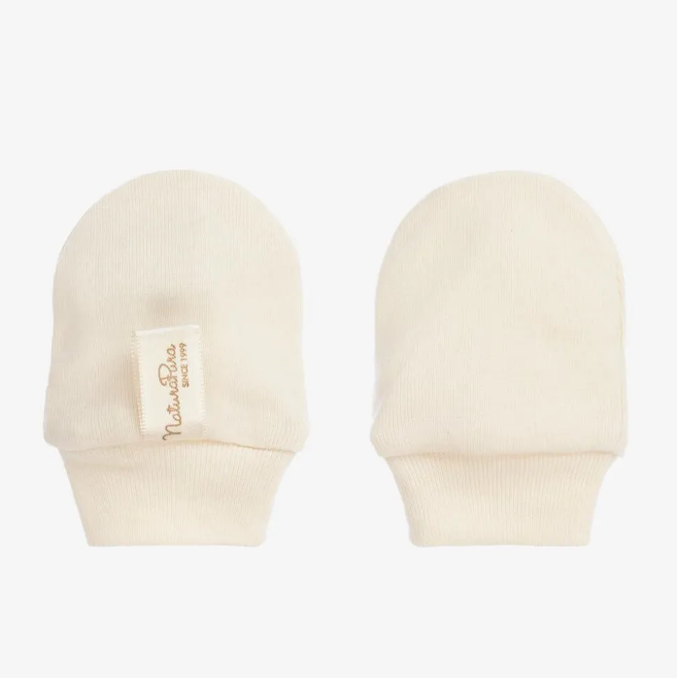 Ivory Cotton Scratch Mittens