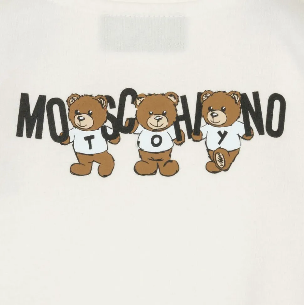 Ivory Cotton Teddy Bear Logo Tracksuit