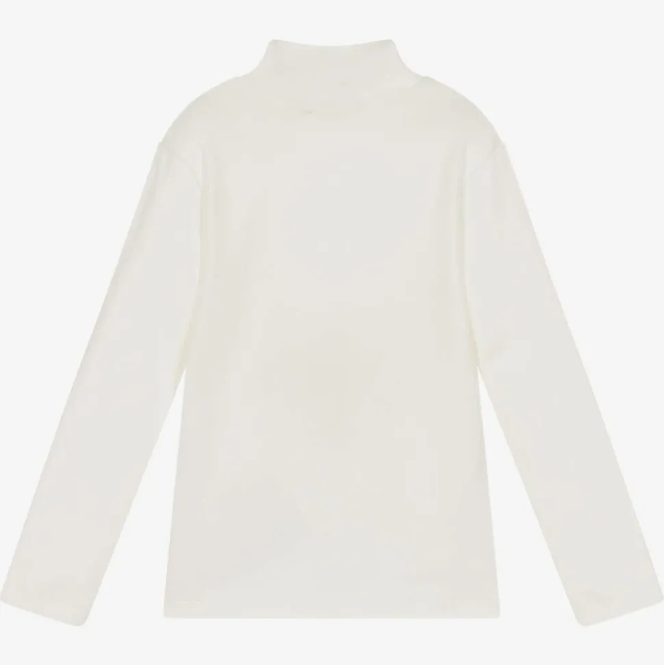 Ivory Cotton Turtleneck Top
