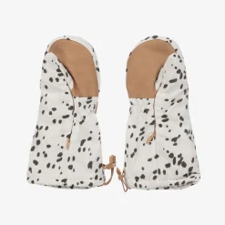 Ivory Dalmation Print Mittens