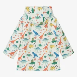 Ivory Dinosaur Print Raincoat